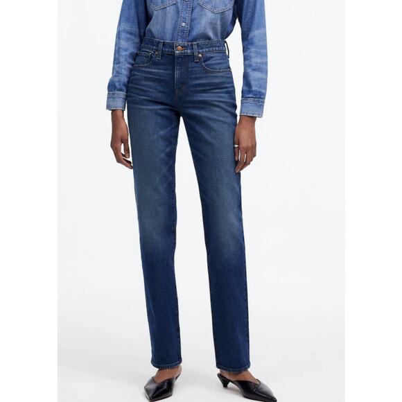 Madewell The 90s Straight Mid-Rise Jeans WMNS 27 Blue NR503 Osada Wash Snug Fit - Picture 1 of 10